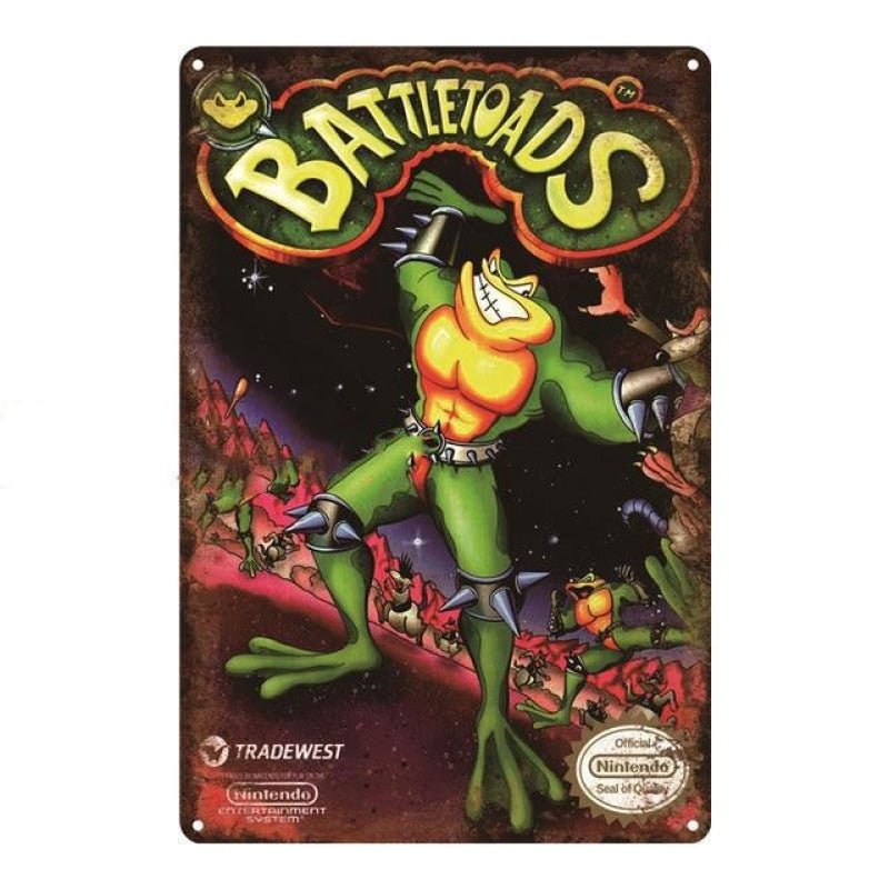 placa metal vintage battletoads placa metal vintage battletoads