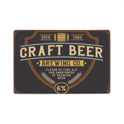 plato de metal artesanal de cerveza vintage