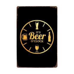 reloj de cerveza con placa de metal vintage