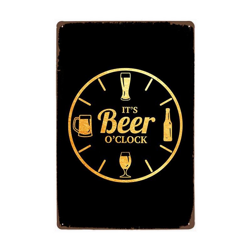 reloj de cerveza con placa de metal vintage reloj de cerveza con placa de metal vintage