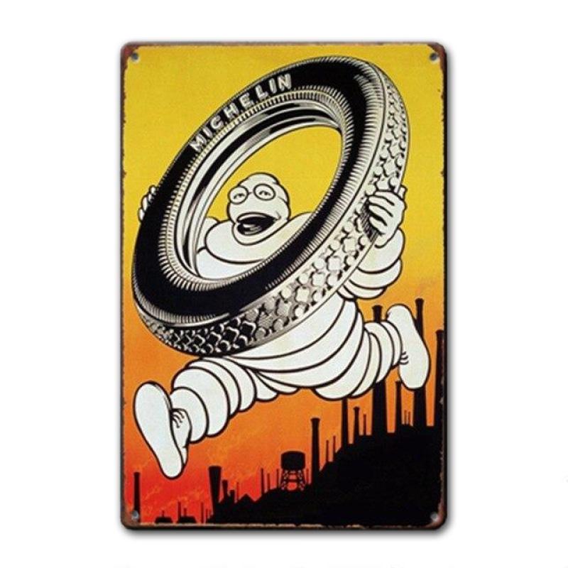 placa metalica vintage bidendum neumatico michelin placa metalica vintage bidendum neumatico michelin