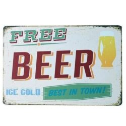 plato de metal cerveza vintage