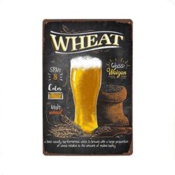placa metal vintage cerveza trigo