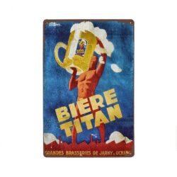 placa metal cerveza vintage titan