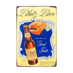placa de metal vintage blatz