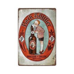 placa metal vintage bloque thhillier