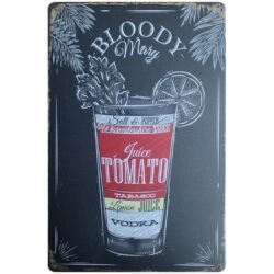 placa de metal bloody mary vintage