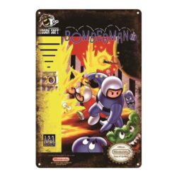 placa de metal vintage bomberman ii