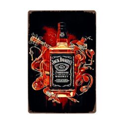 botella placa metal vintage jack daniels