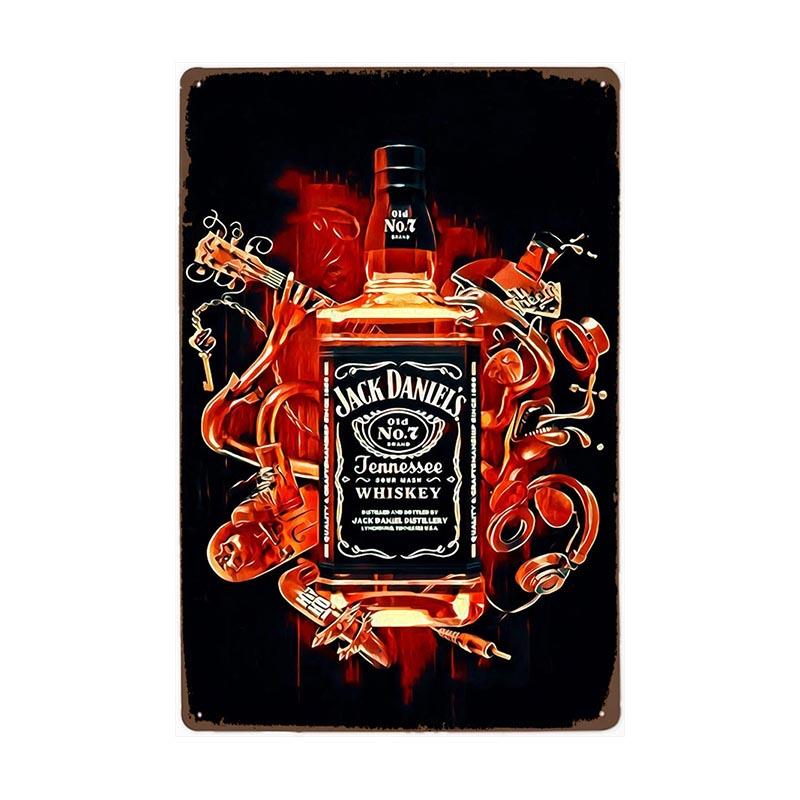 botella placa metal vintage jack daniels botella placa metal vintage jack daniels