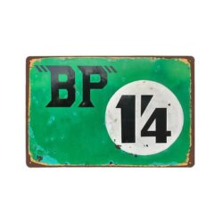 placa de metal vintage bp 14