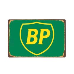 placa de metal vintage bp