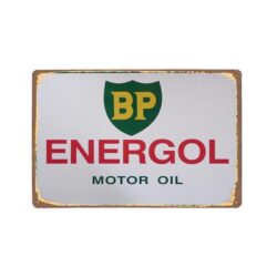 placa metal vintage bp energol