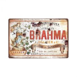 placa de metal brahma vintage