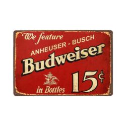 placa metal vintage budweiser 15c