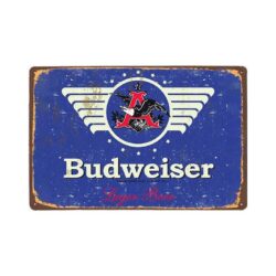 placa metal azul budweiser vintage