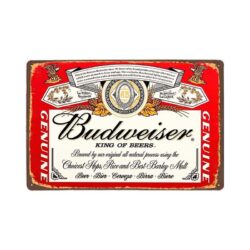 placa de metal genuino budweiser vintage