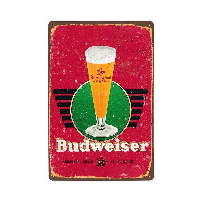 placa metal vidrio budweiser vintage placa metal vidrio budweiser vintage