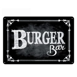 placa metal barra hamburguesa vintage