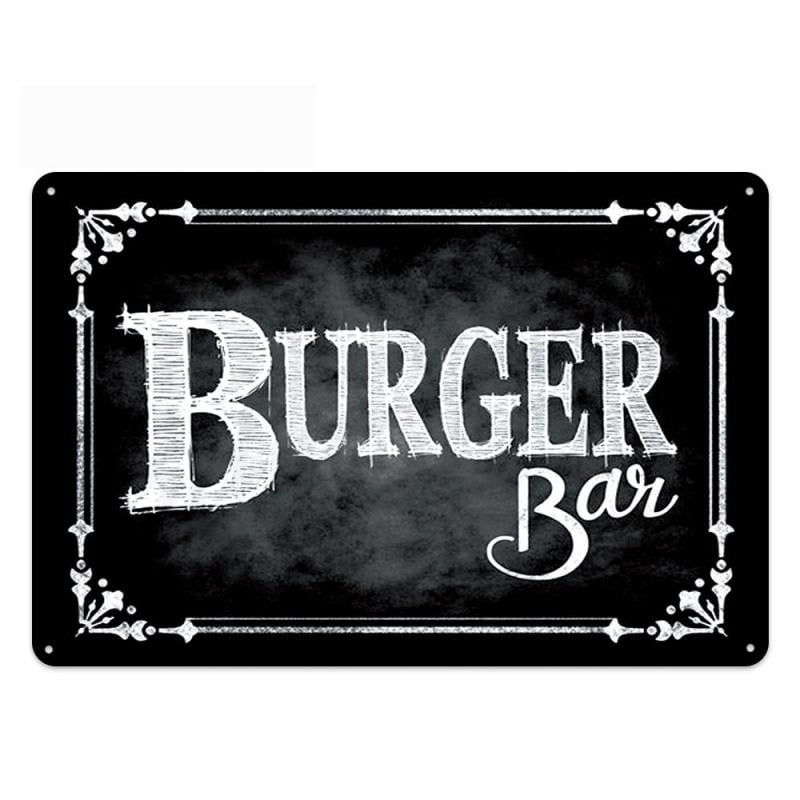 placa metal barra hamburguesa vintage placa metal barra hamburguesa vintage