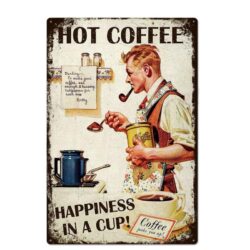 plato de metal vintage cafe caliente