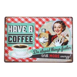 vintage metal plate cafe ama de casa