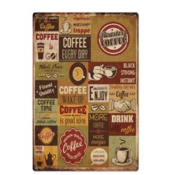 cafe con plato de metal vintage todos los dias