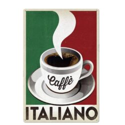 plato de metal vintage caffe italiano