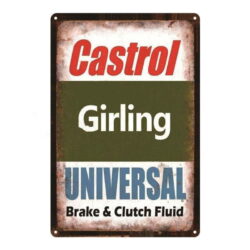placa metal castrol girling vintage