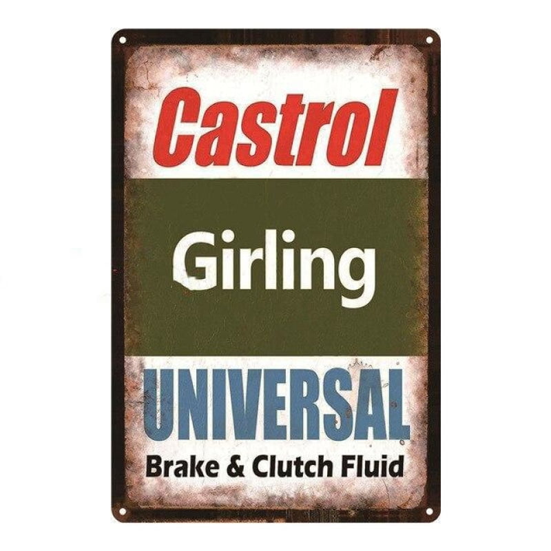 placa metal castrol girling vintage placa metal castrol girling vintage