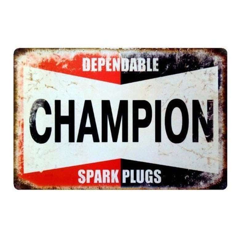 placa metal vintage campeon bujias confiables 1 placa metal vintage campeon bujias confiables 1