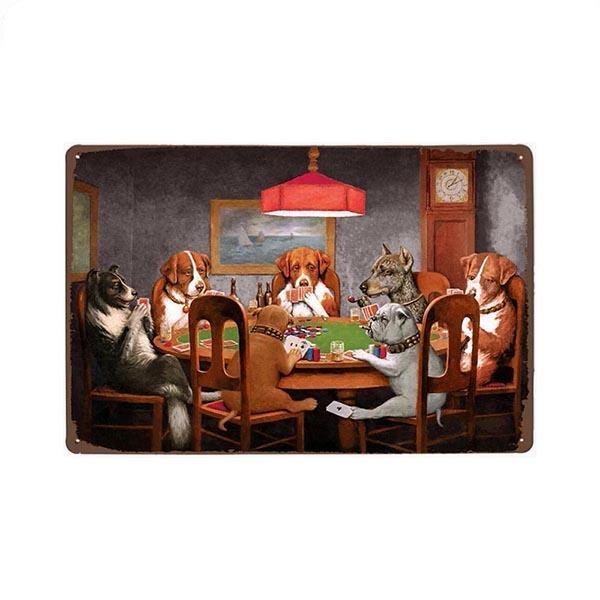 poker perros vintage placa metalica poker perros vintage placa metalica