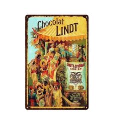 plato de metal lindt chocolate vintage