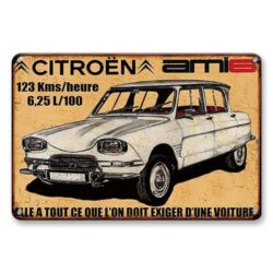 placa metalica vintage citroen ami 6