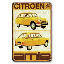 placa metalica vintage citroen ami 8