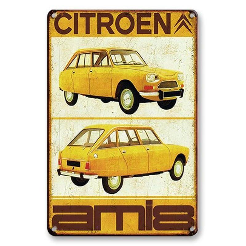 placa metalica vintage citroen ami 8 placa metalica vintage citroen ami 8