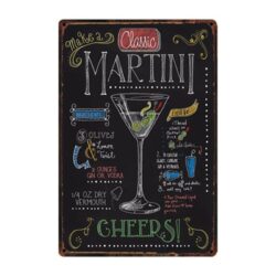 plato de metal martini clasico vintage