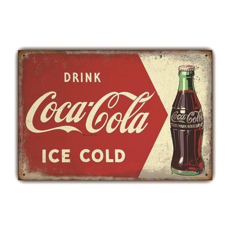 placa metal botella coca cola vintage