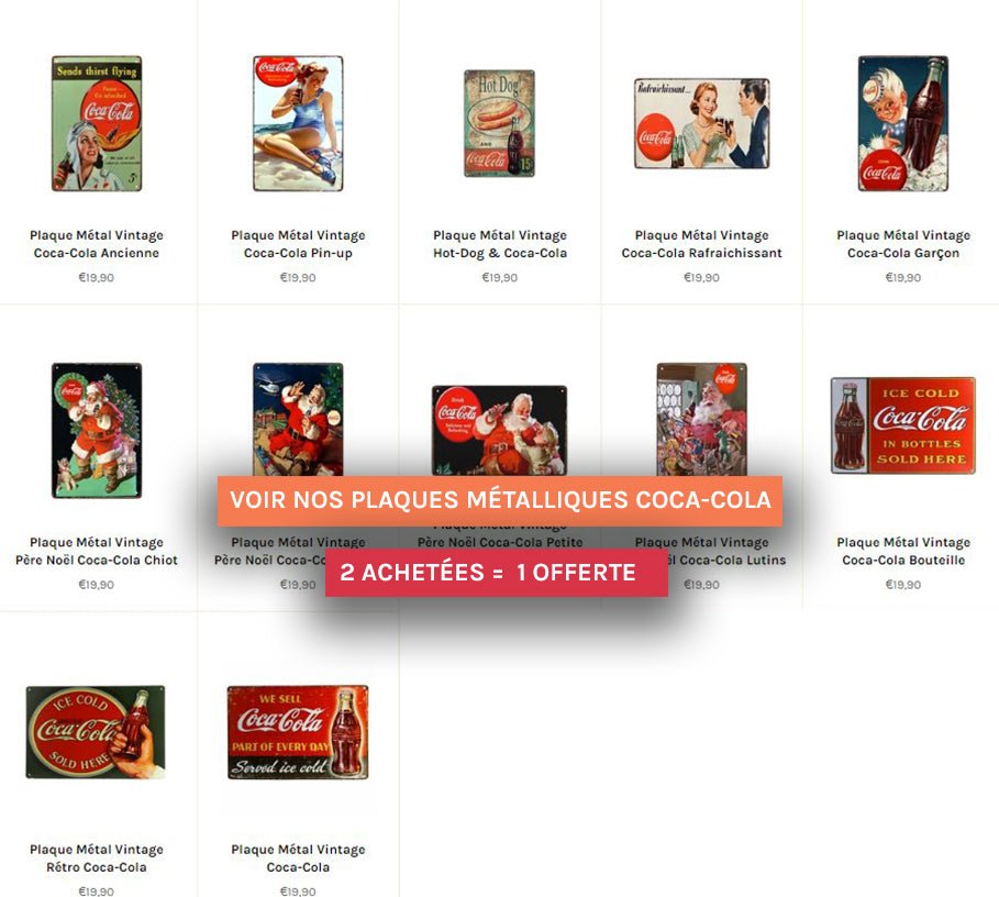 histoire de coca-cola plaque métal vintage coca cola