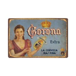 placa de metal extra pin up corona vintage