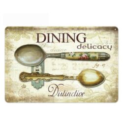 cena cubiertos plato metal vintage