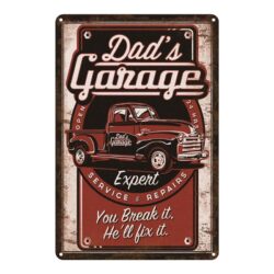 placa metal garaje papas vintage