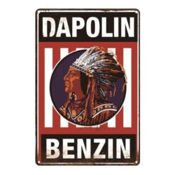 placa de metal vintage dapolin bencina