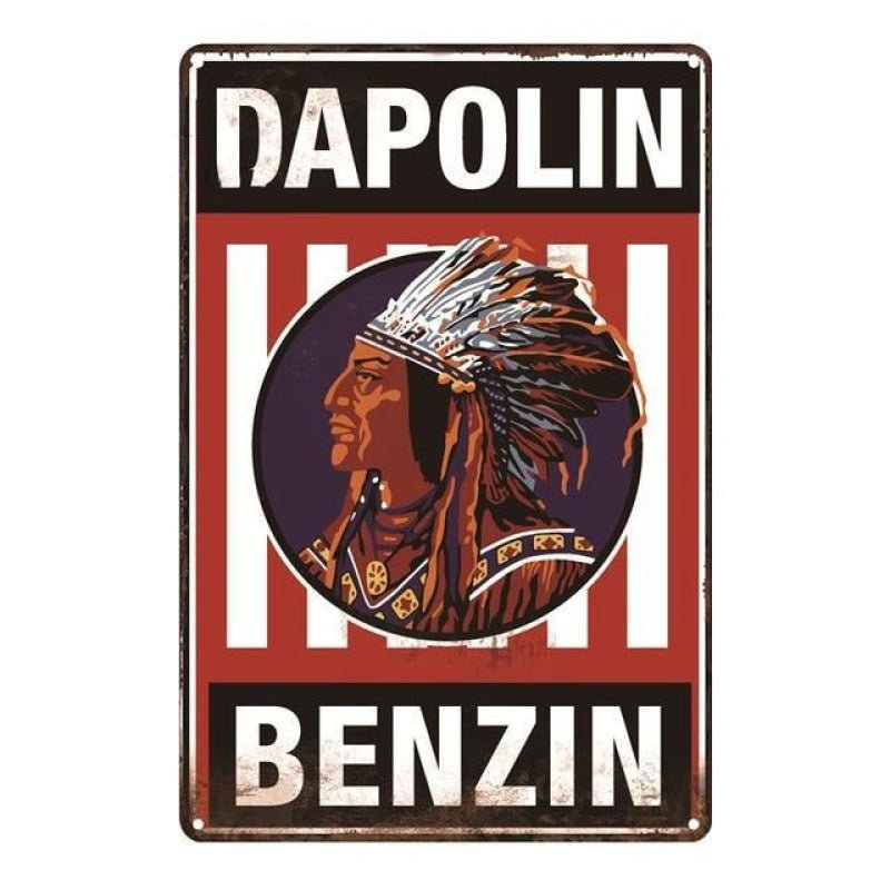 placa de metal vintage dapolin bencina placa de metal vintage dapolin bencina