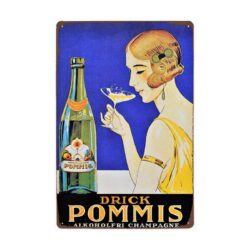 vintage metal placa drick pommis