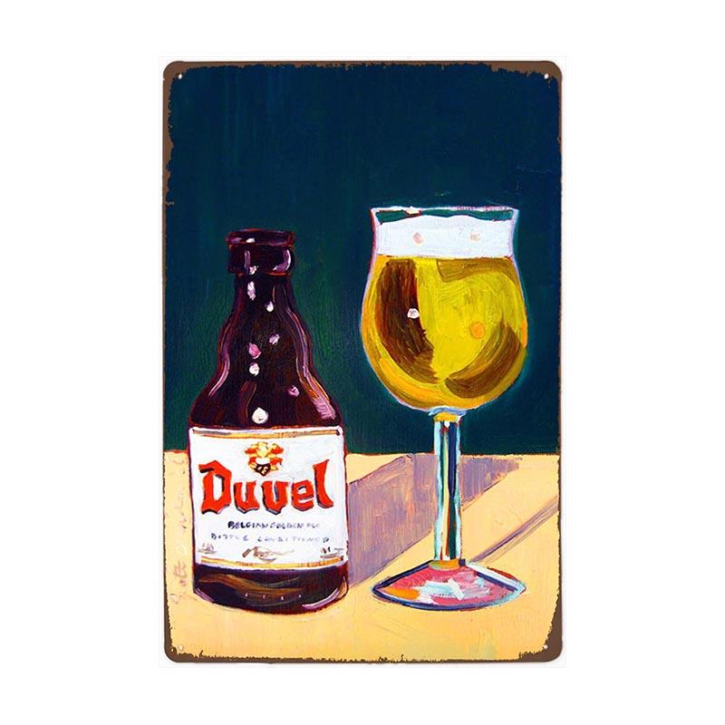 placa metal vintage duvel dibujo placa metal vintage duvel dibujo