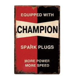 placa metal vintage equipada con campeon