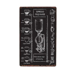 fabricacion de espresso vintage con placa de metal