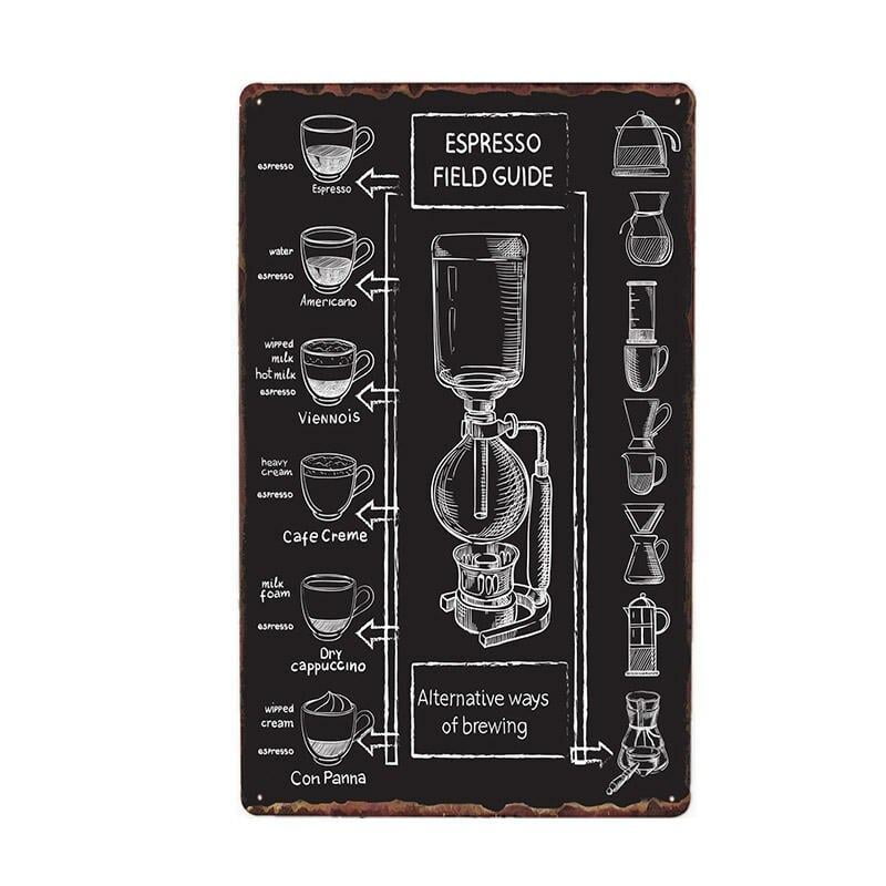 fabricacion de espresso vintage con placa de metal fabricacion de espresso vintage con placa de metal