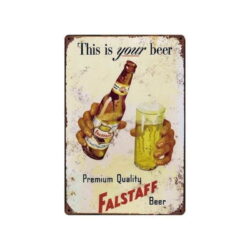 placa de metal falstaff vintage